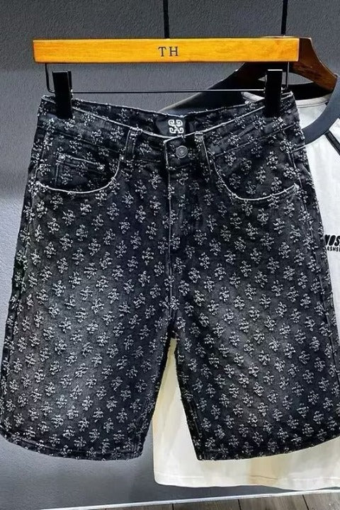 Retro Distressed Denim Shorts
