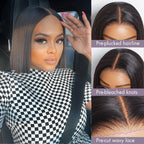 180% Density Deep Curl Bob 4x4 Closure Lace 12 inches Wig+Blunt Cut Bob 4x4 Closure Lace 08 inches Wig