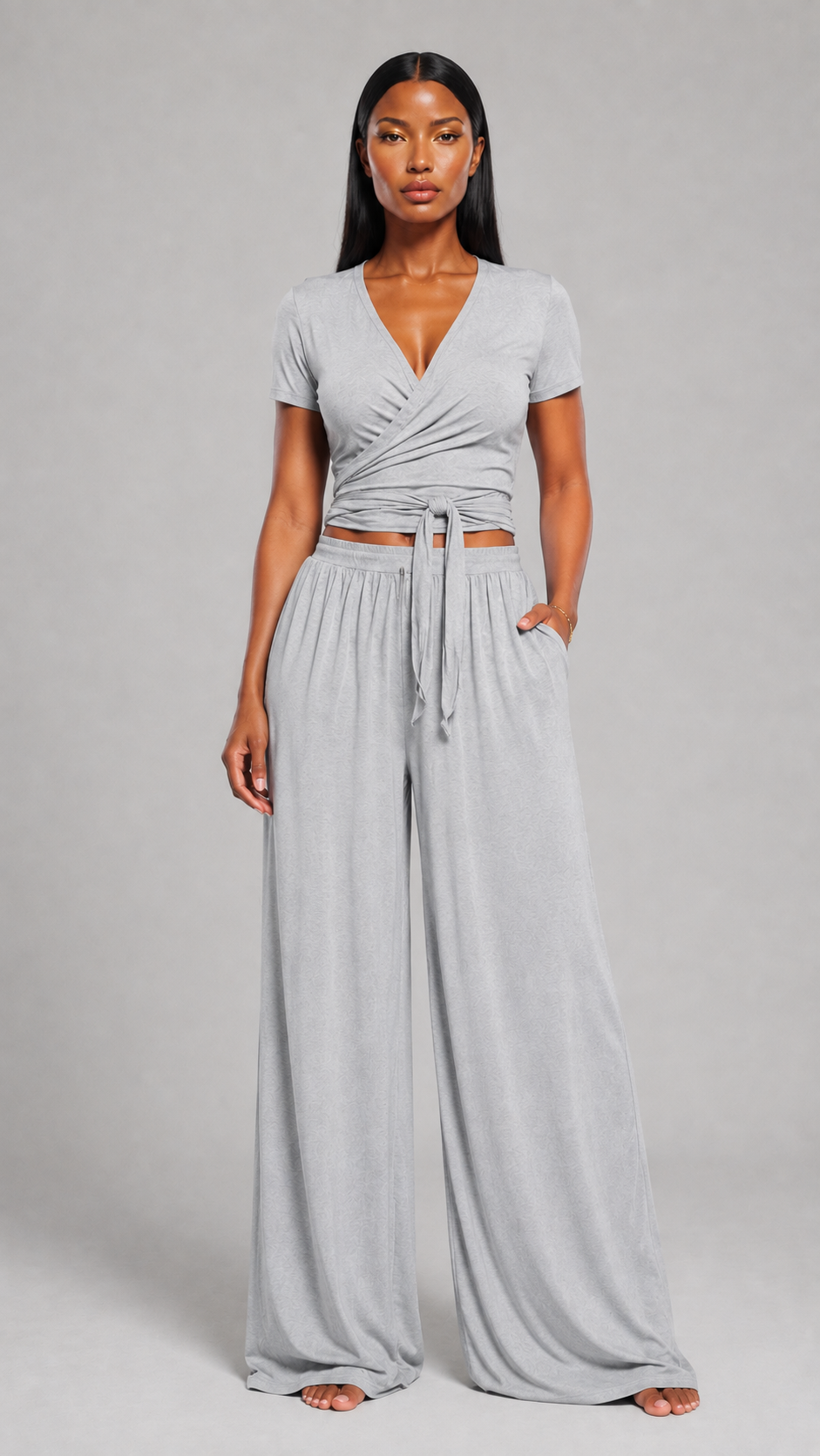 The Solvani Wrap Lounge Set | Soft Jersey Two-Piece