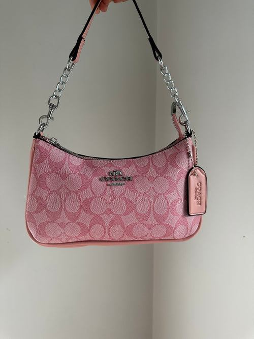 Hot Pink Silver Teri Bag