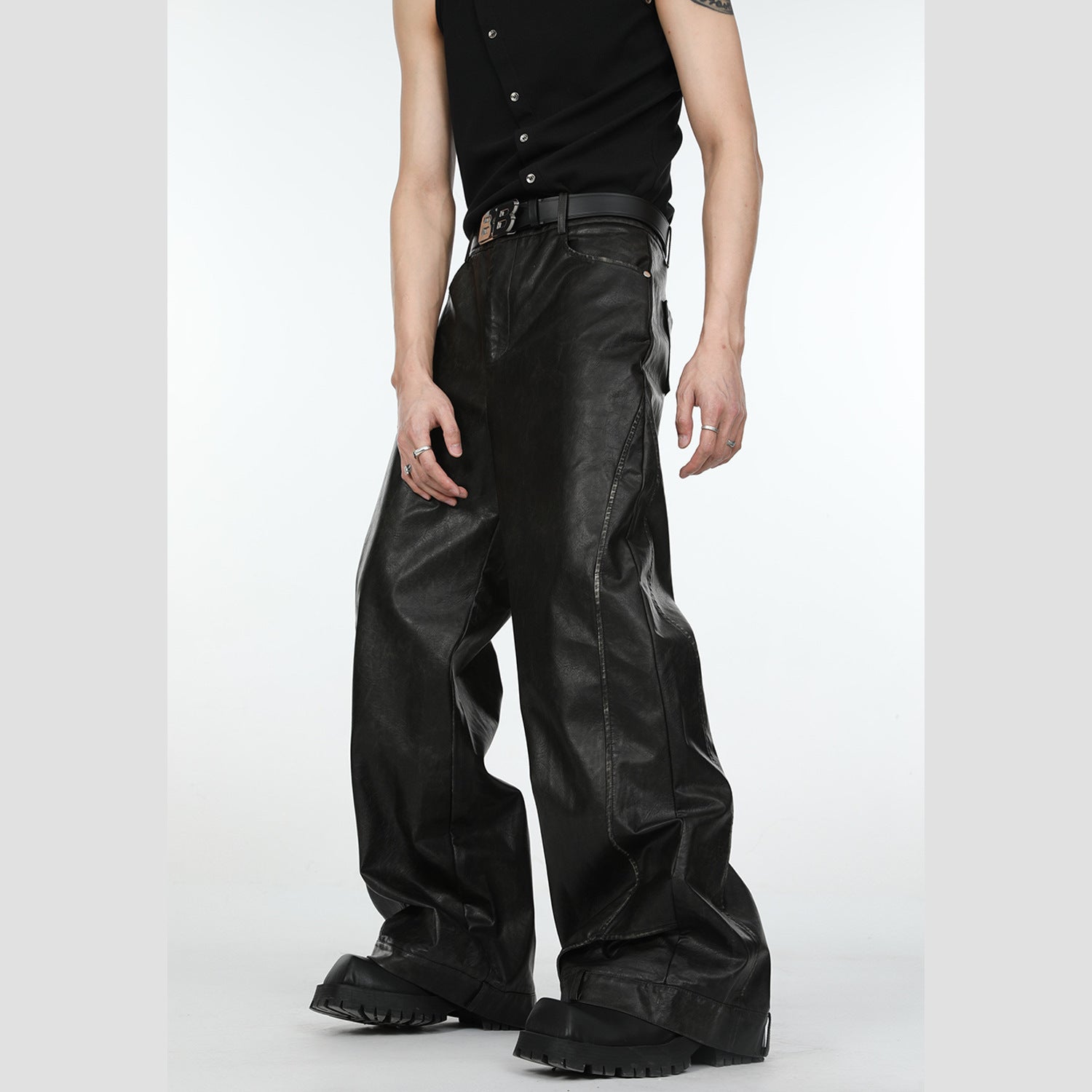 Retro Deconstructed Straight Leg Pants