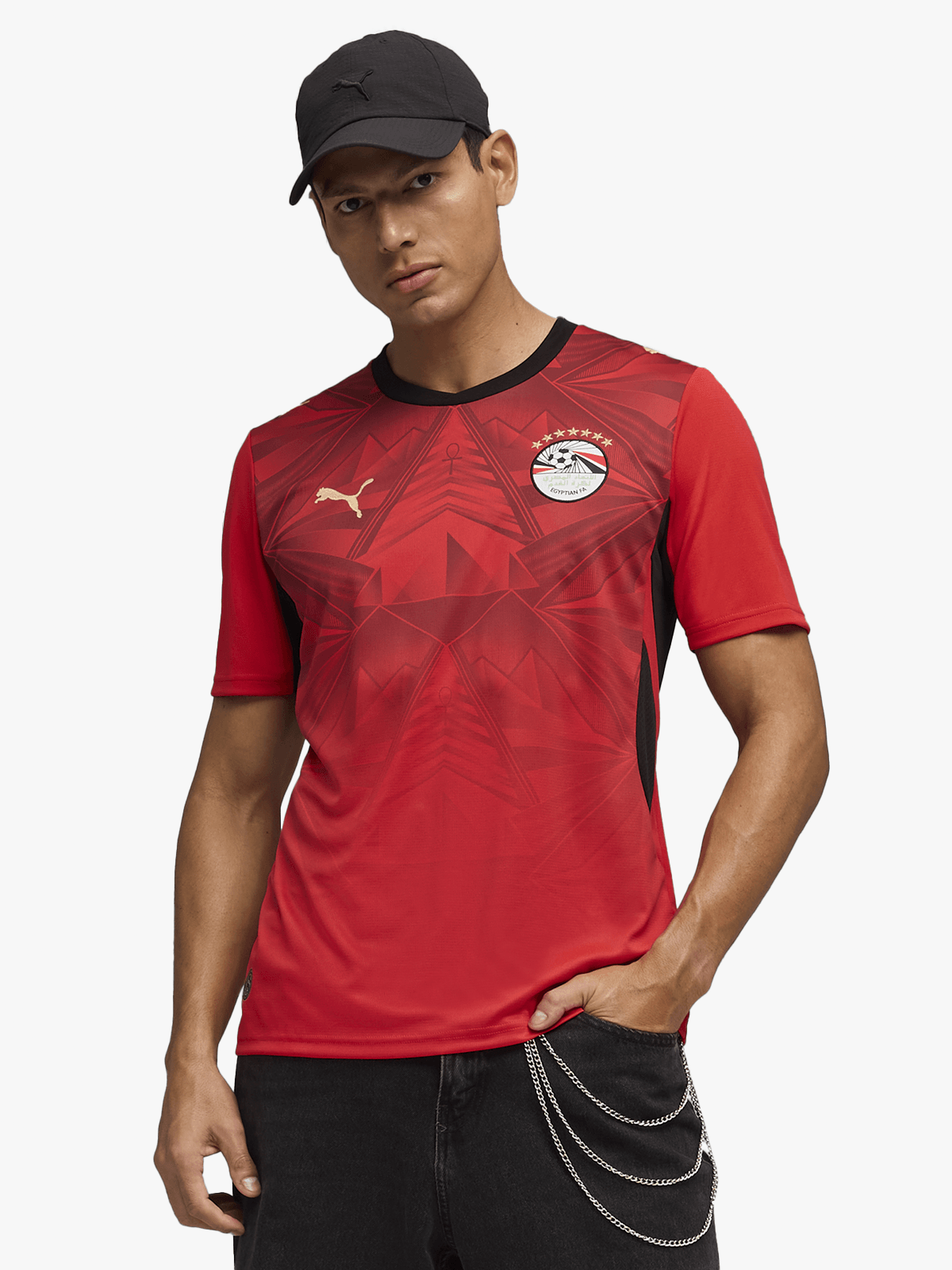 Mens Egypt Home World Cup 26 Red Stadium Jersey