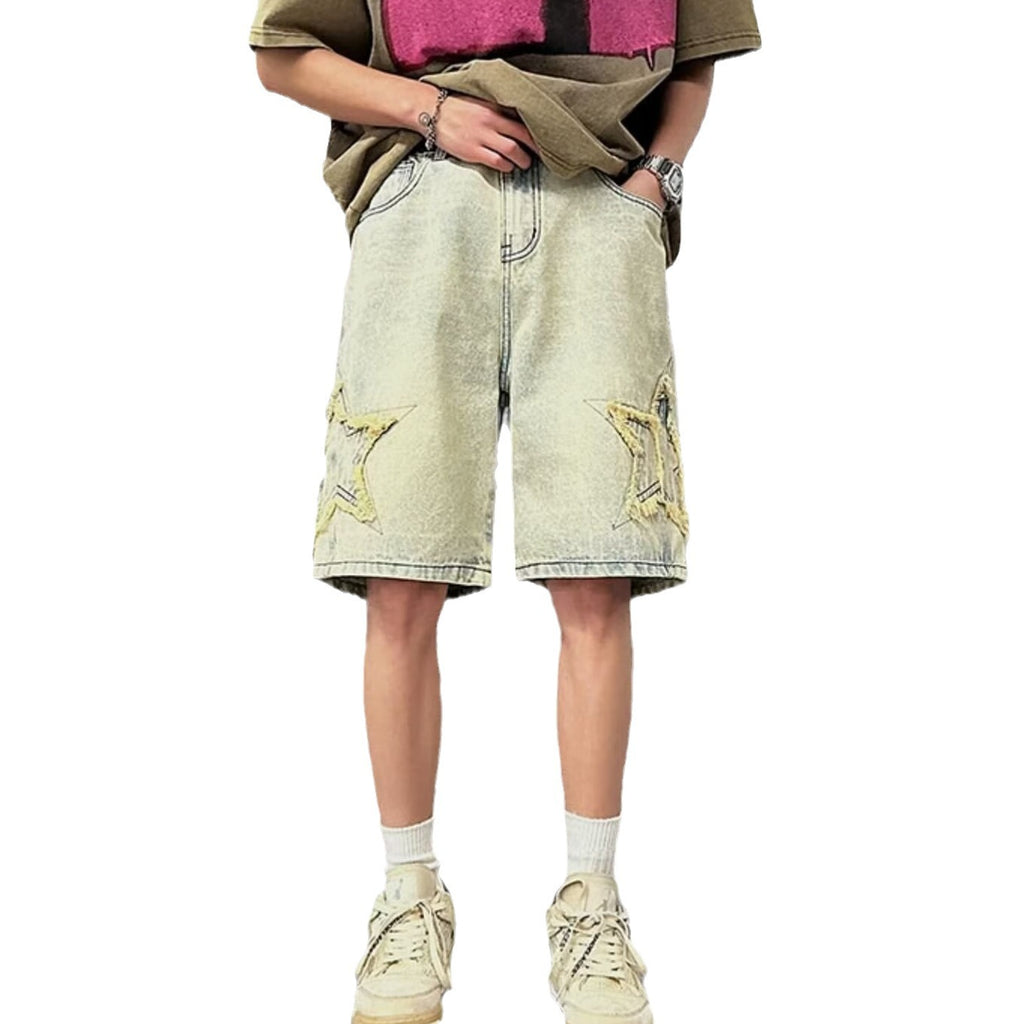 Washed Denim Five-star jorts