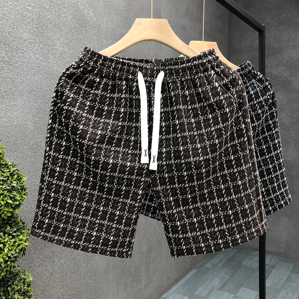 Drawstring Plaid Shorts