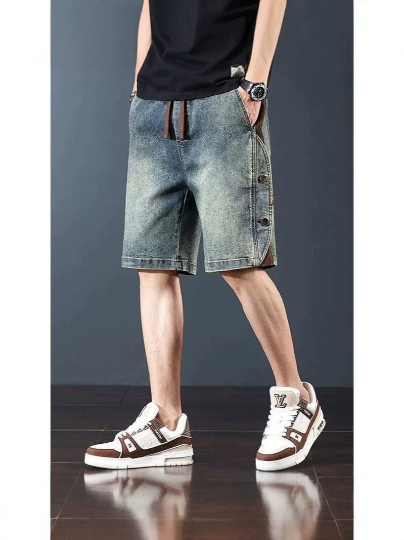Toned Denim Shorts