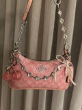 Hot Pink Silver Teri Bag