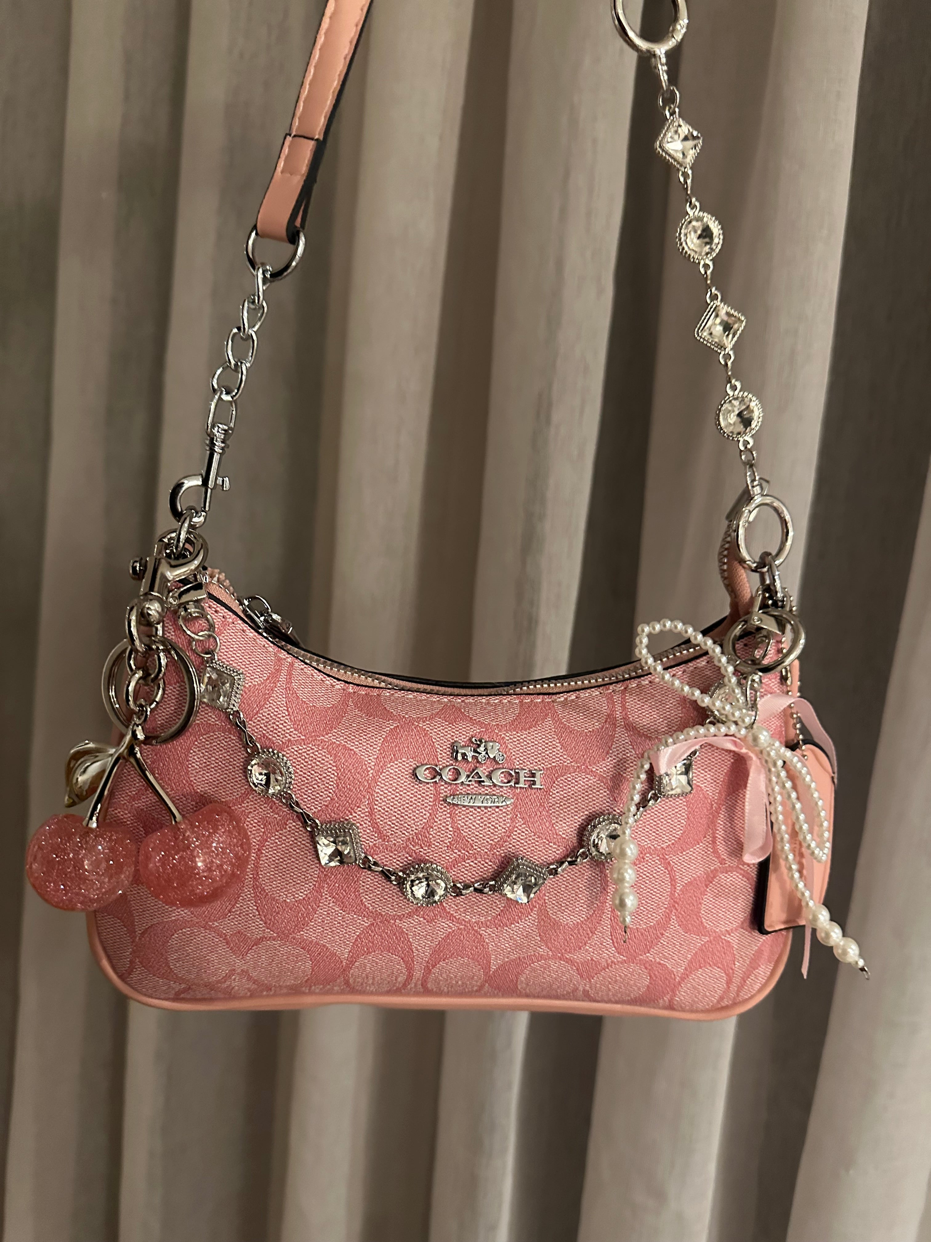 Hot Pink Silver Teri Bag