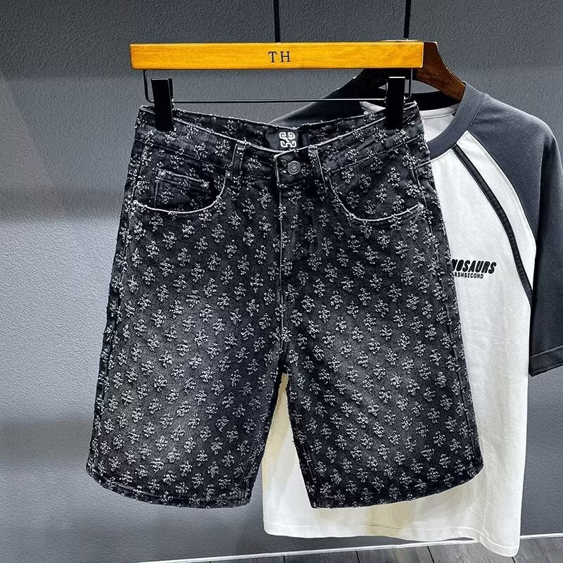 Retro Distressed Denim Shorts