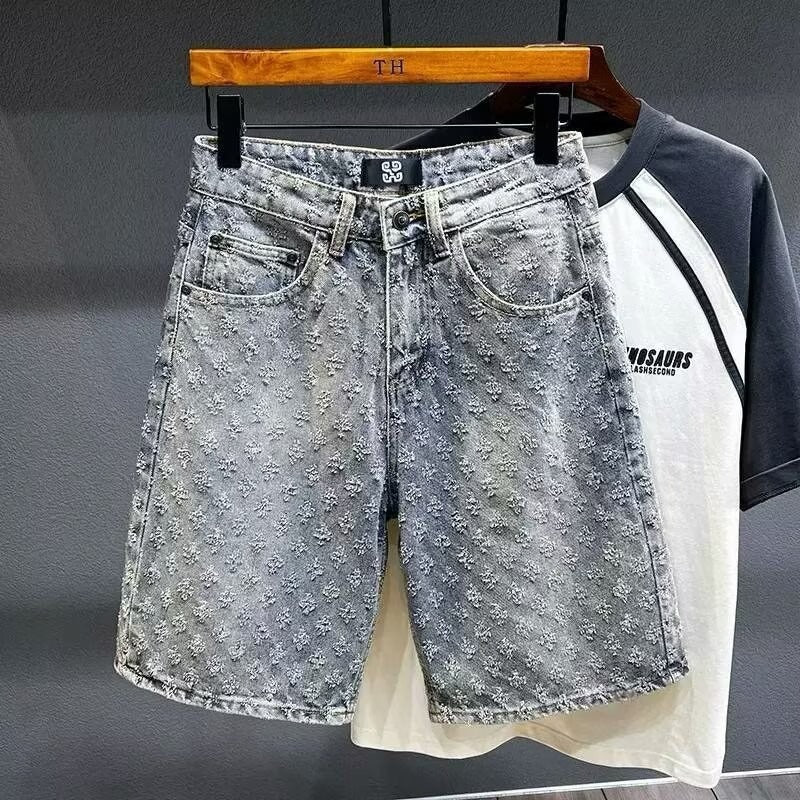 Retro Distressed Denim Shorts