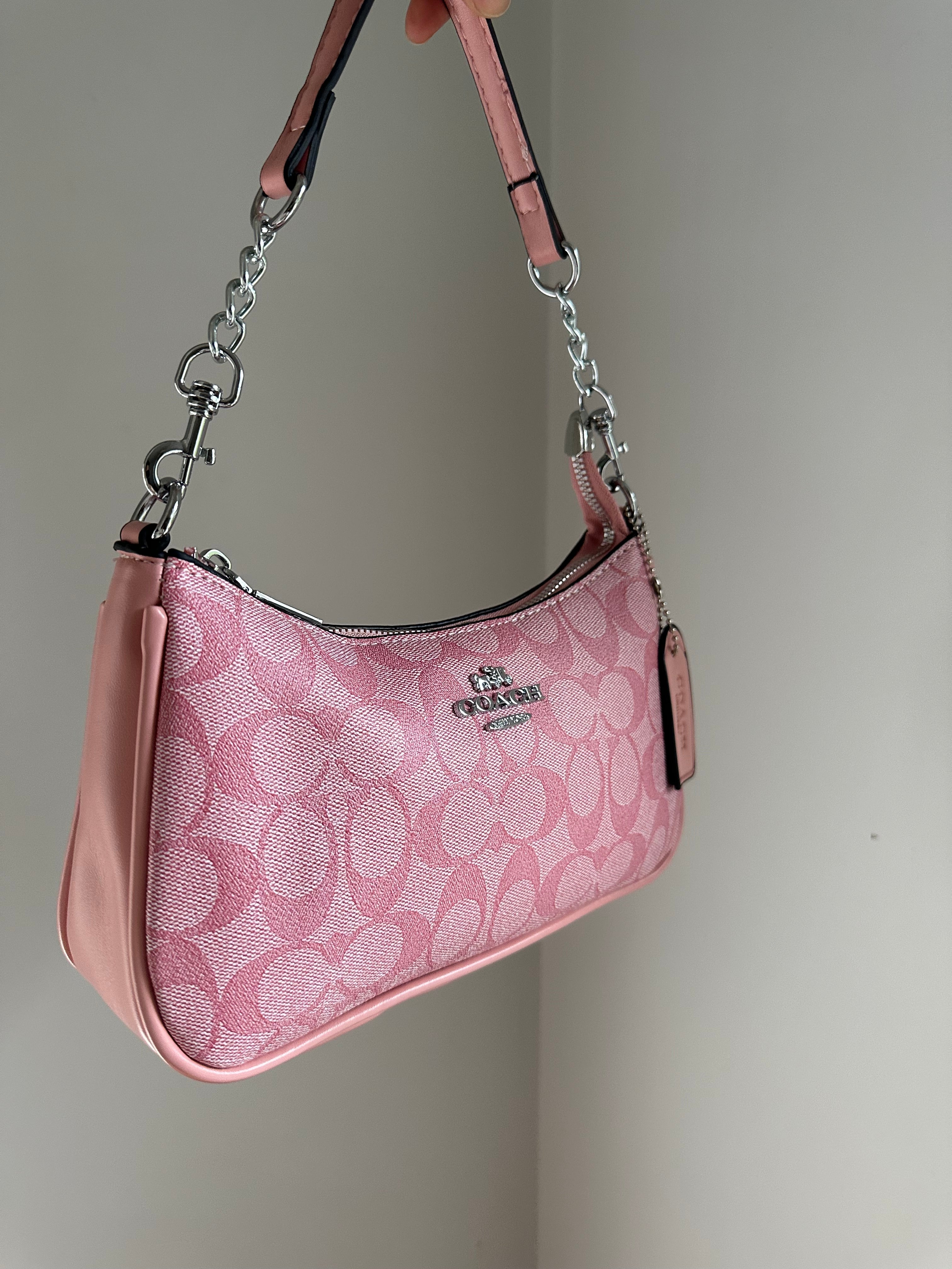 Hot Pink Silver Teri Bag