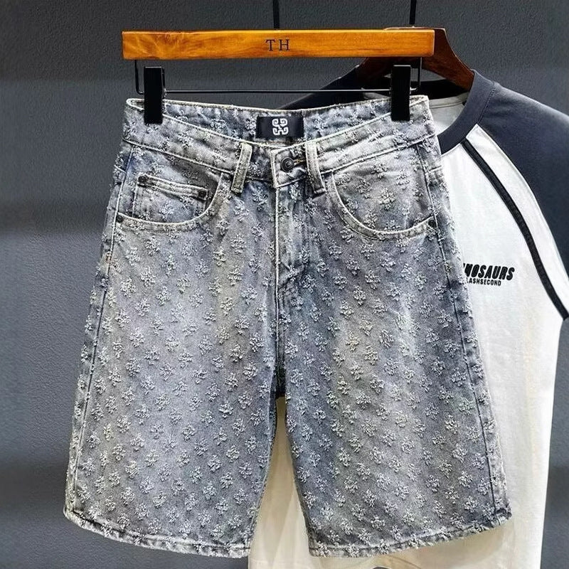 Retro Distressed Denim Shorts