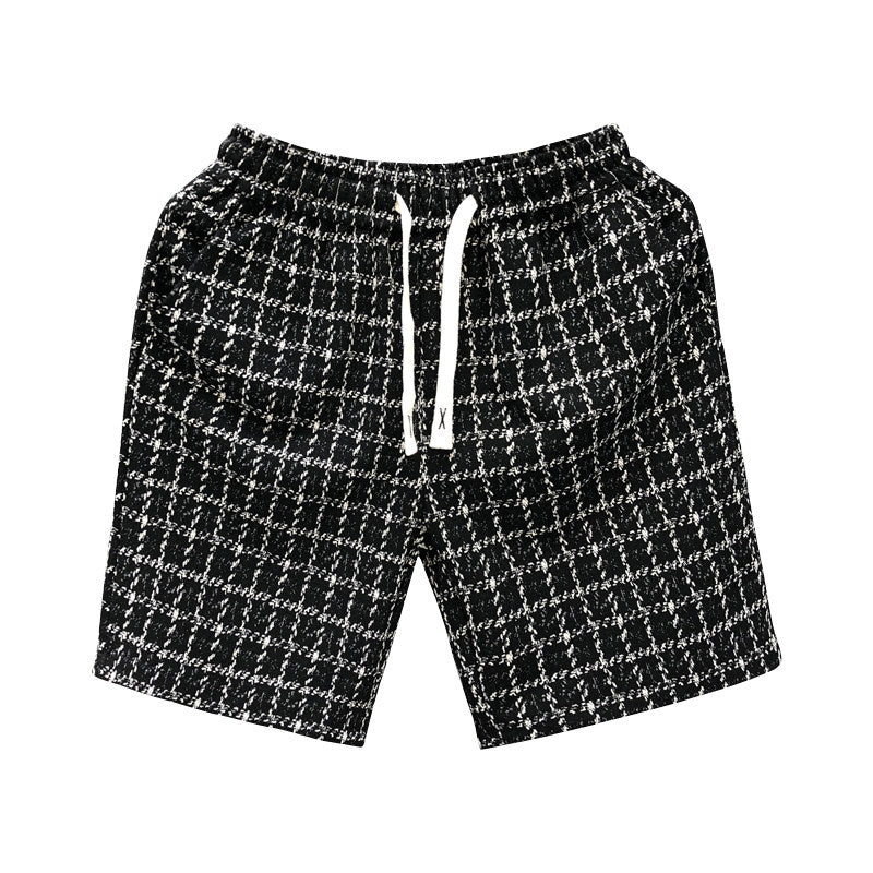 Drawstring Plaid Shorts