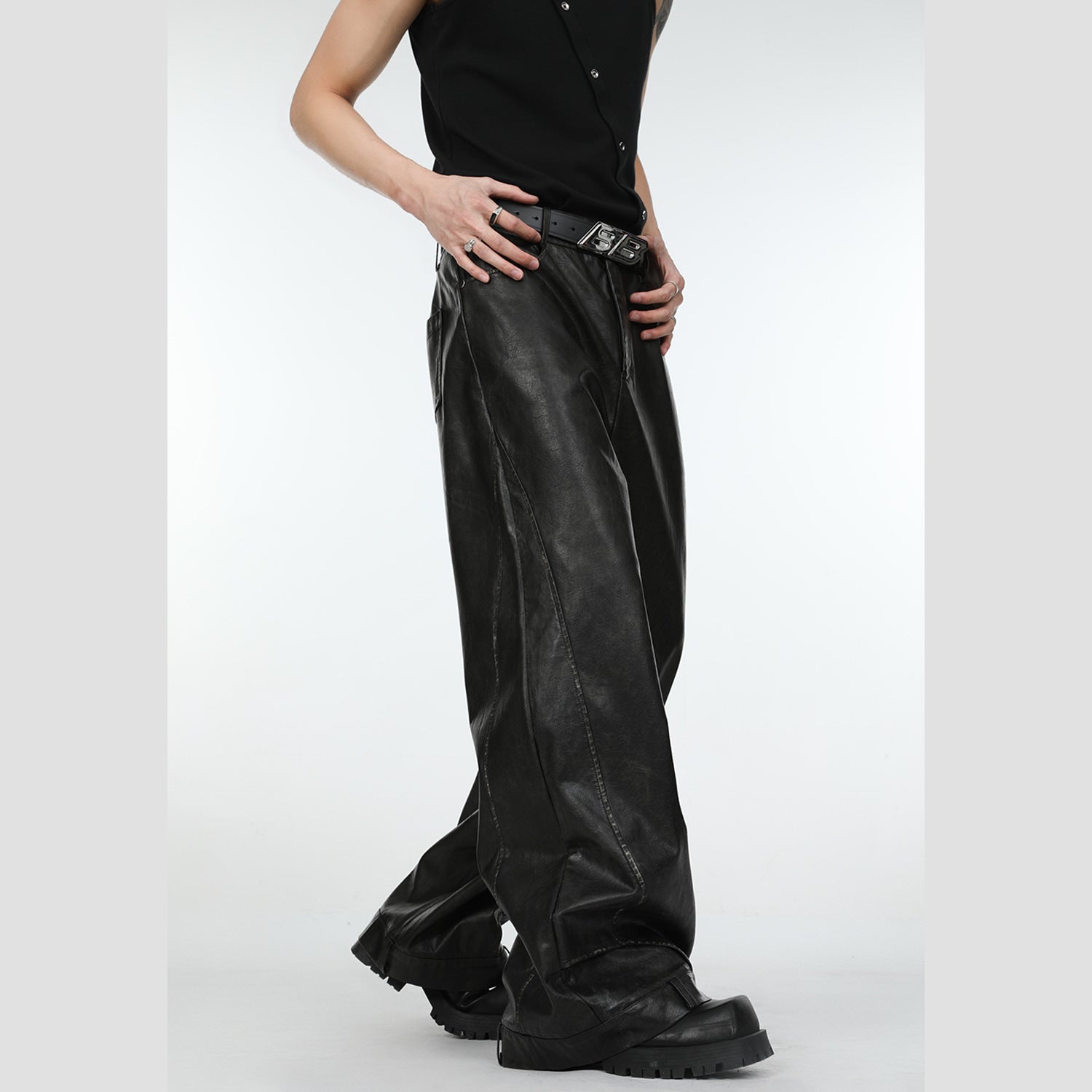 Retro Deconstructed Straight Leg Pants