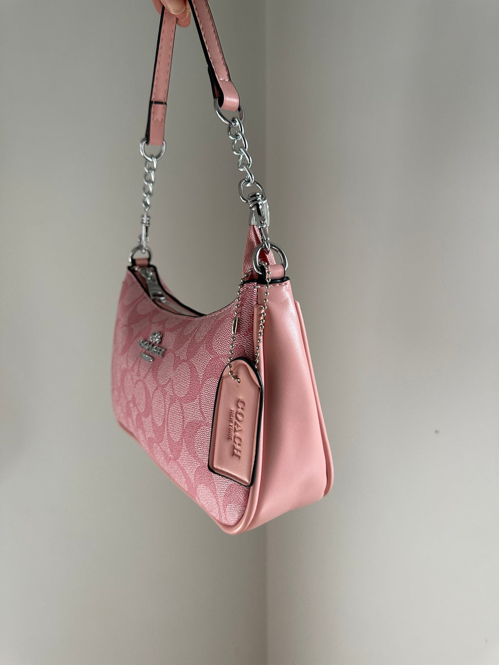 Hot Pink Silver Teri Bag