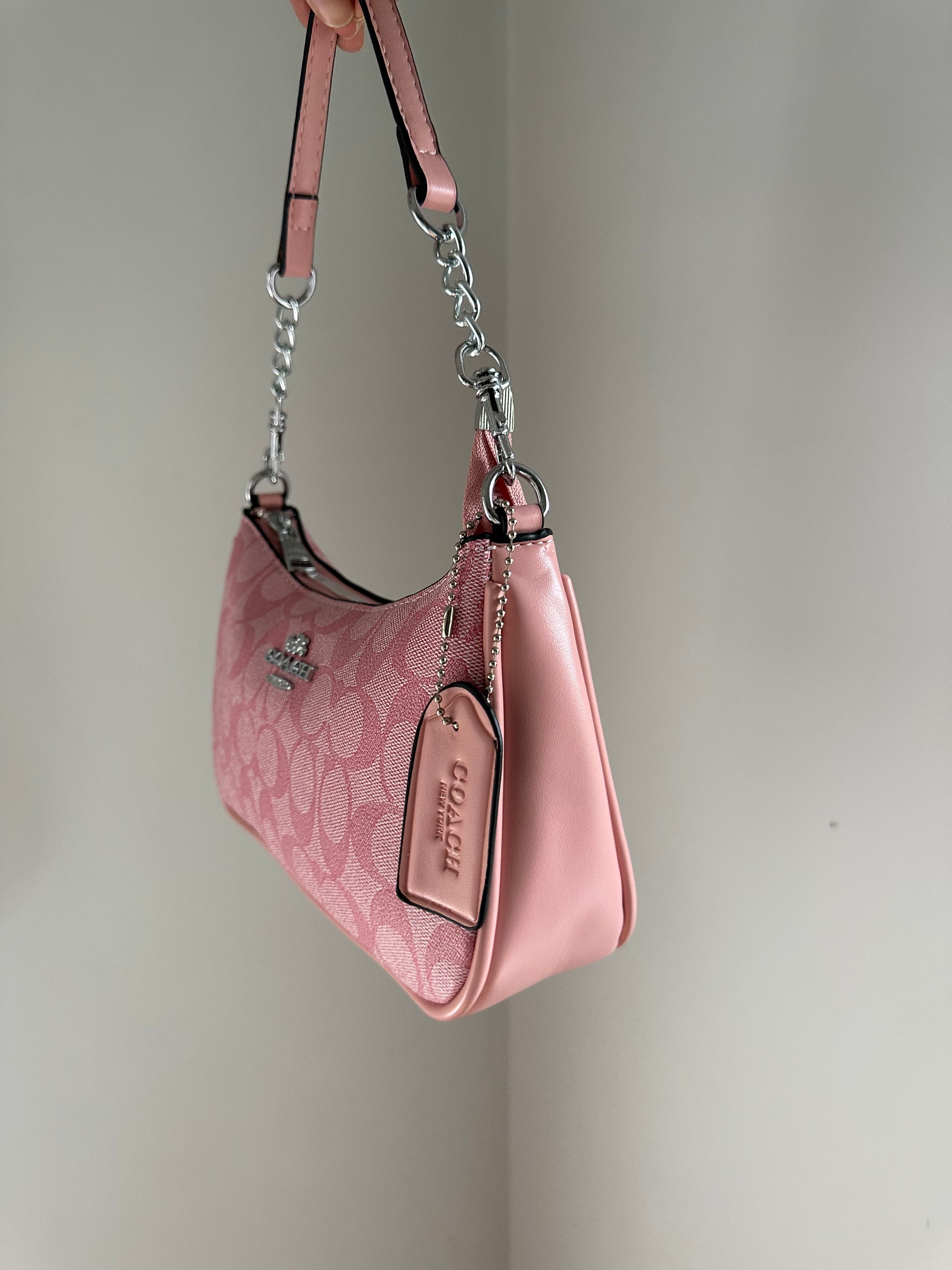 Hot Pink Silver Teri Bag