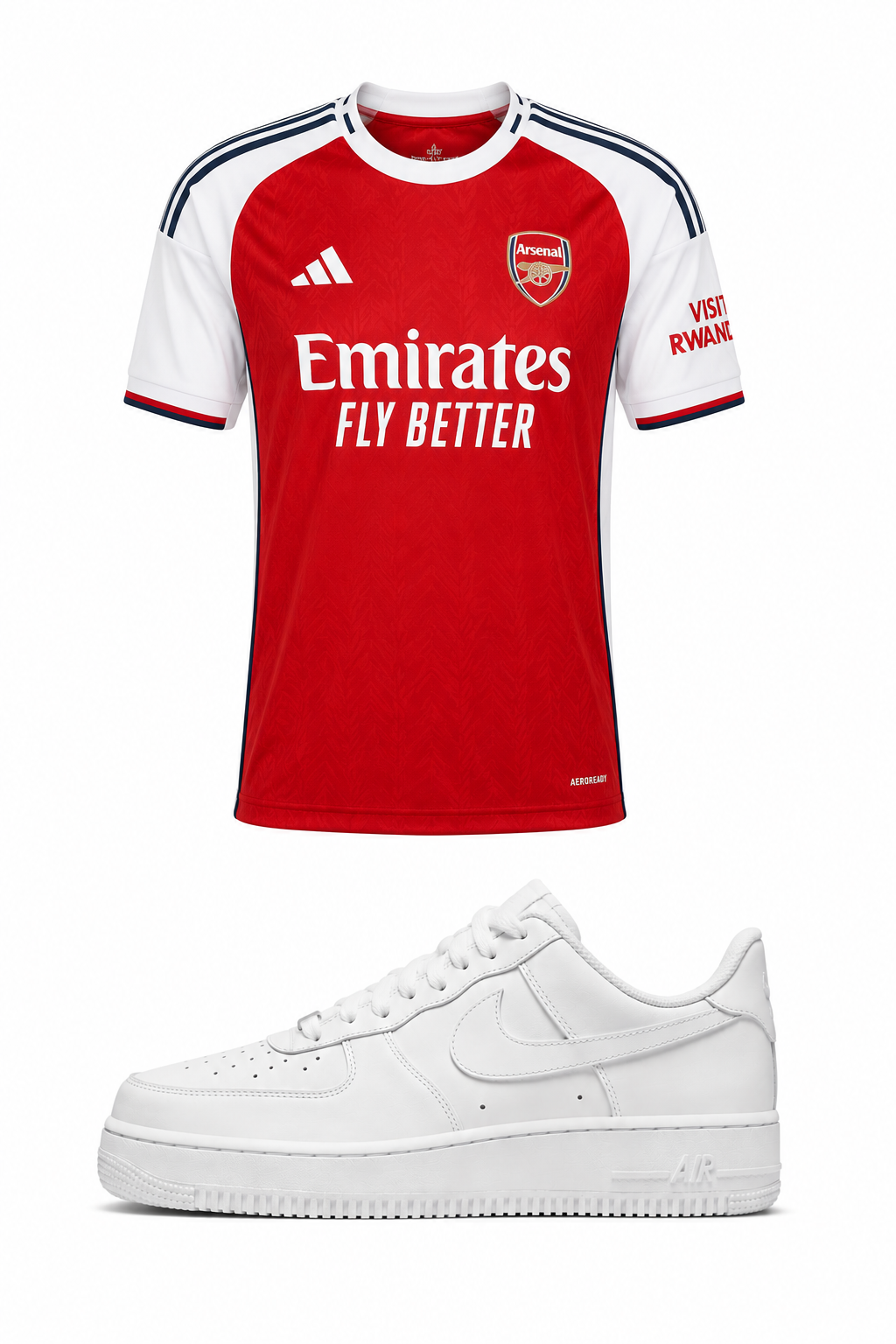 Arsenal pack - Arsenal 26/27 home T-shirt + White AF1 - Vault Deals