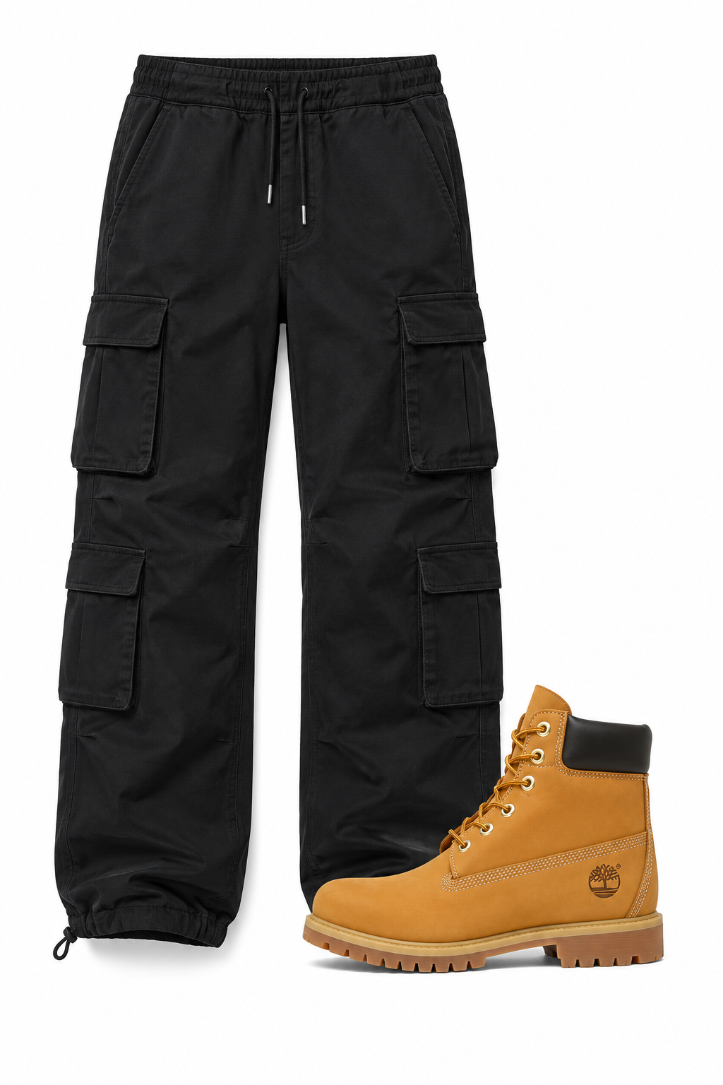 The Cargo pack - Black Cargo Pants + Timberland sneaker - Vault Deals