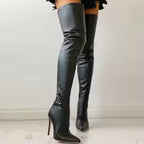 Black Platinum High knee boots - VAULT DEALS