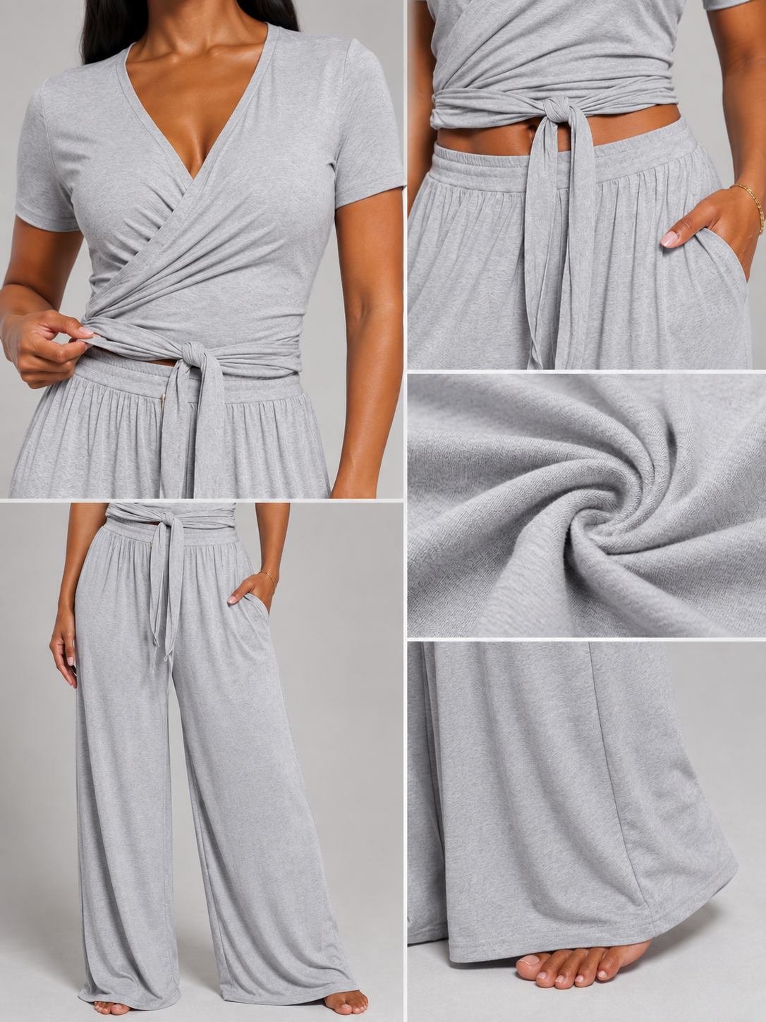 The Solvani Wrap Lounge Set | Soft Jersey Two-Piece