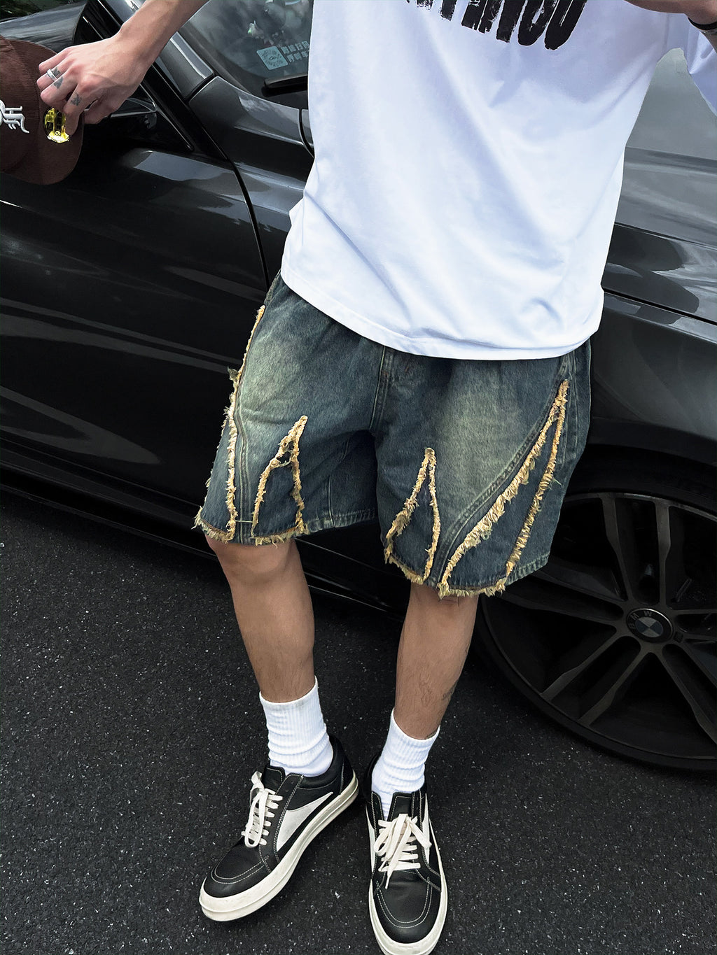 Spider Denim Shorts