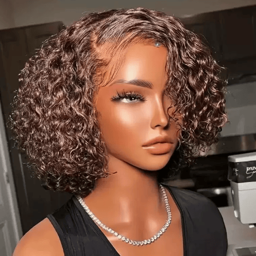 Short Curly Lace Front Synthetic Wig - VAULT DEALS