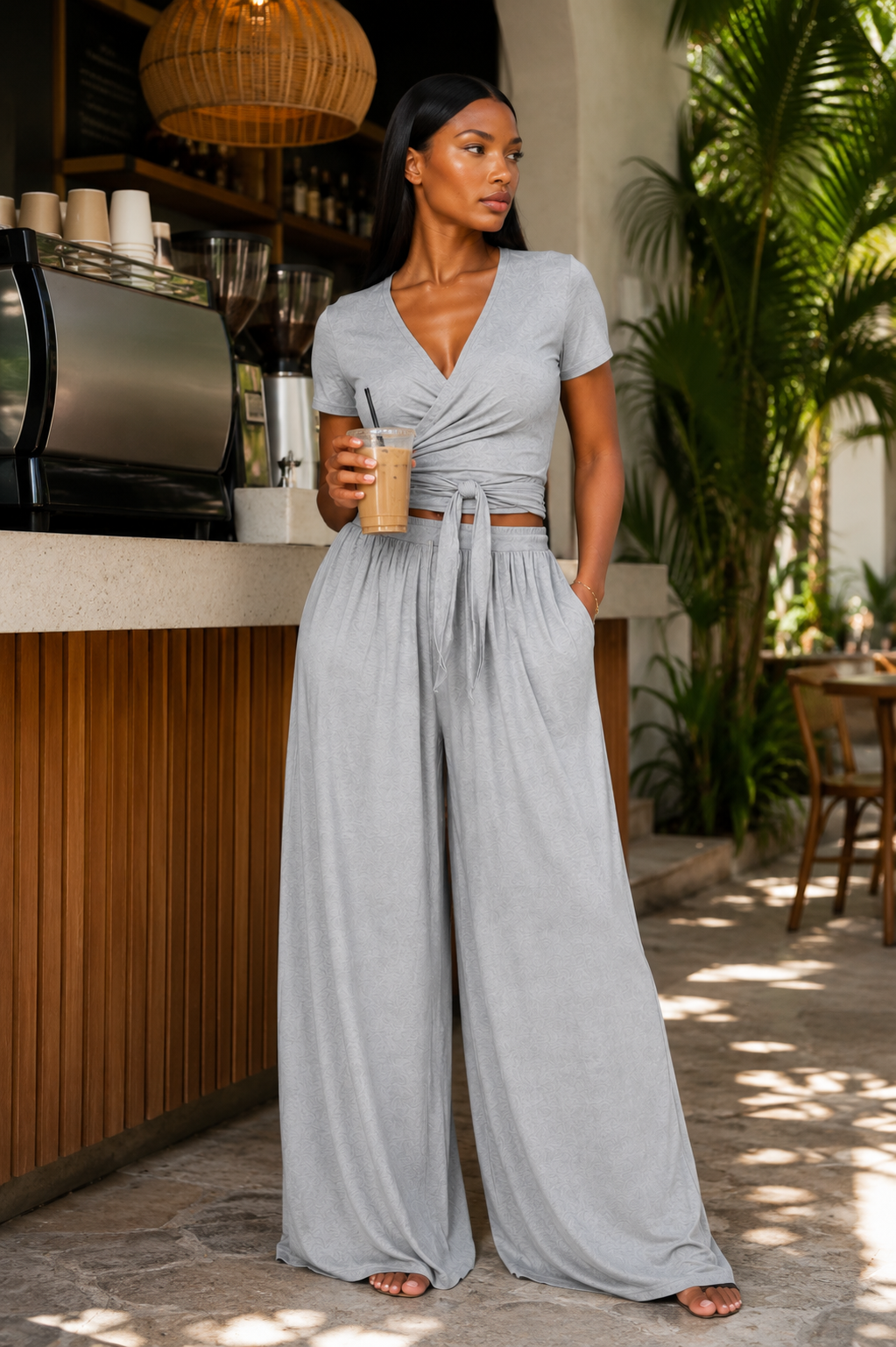 The Solvani Wrap Lounge Set | Soft Jersey Two-Piece