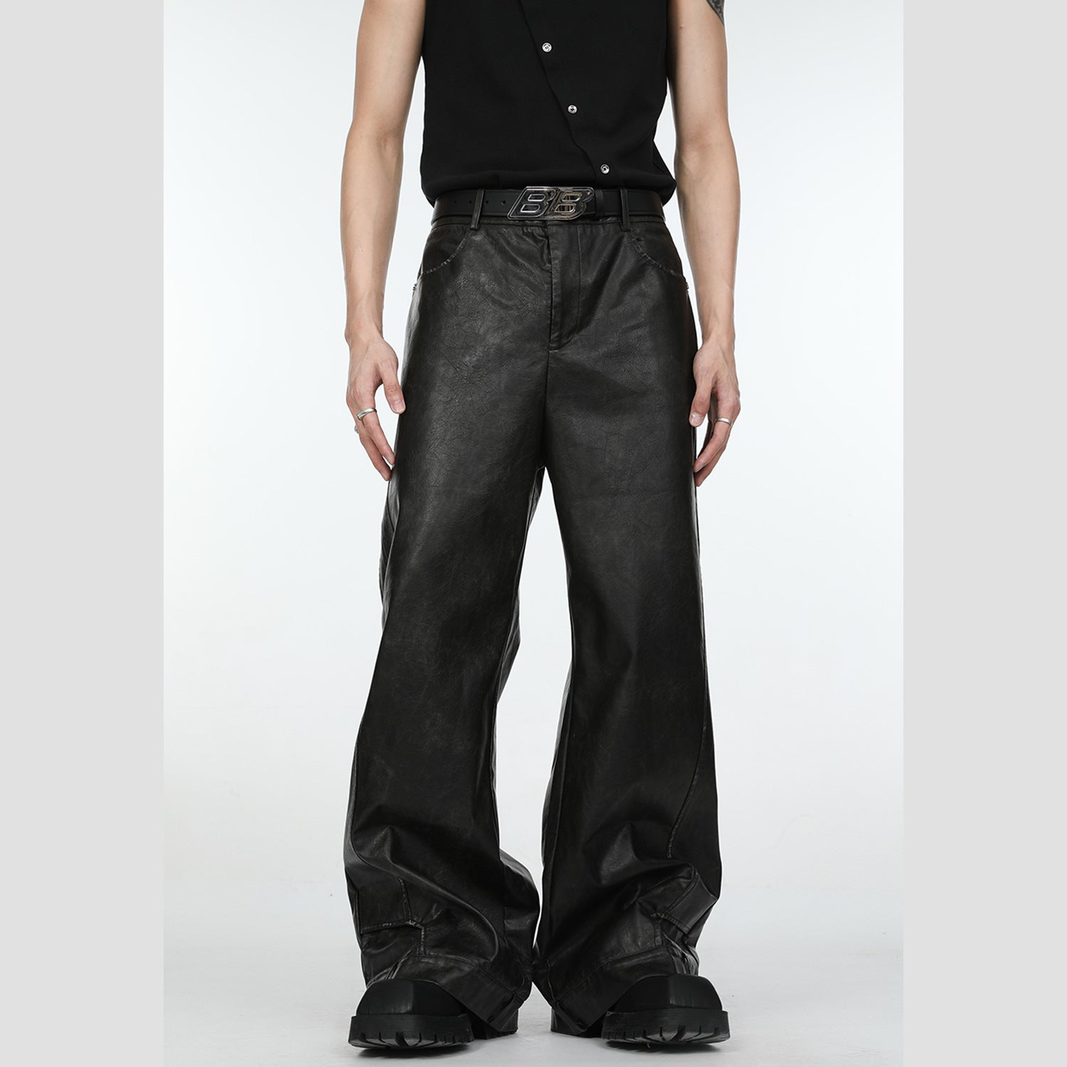 Retro Deconstructed Straight Leg Pants