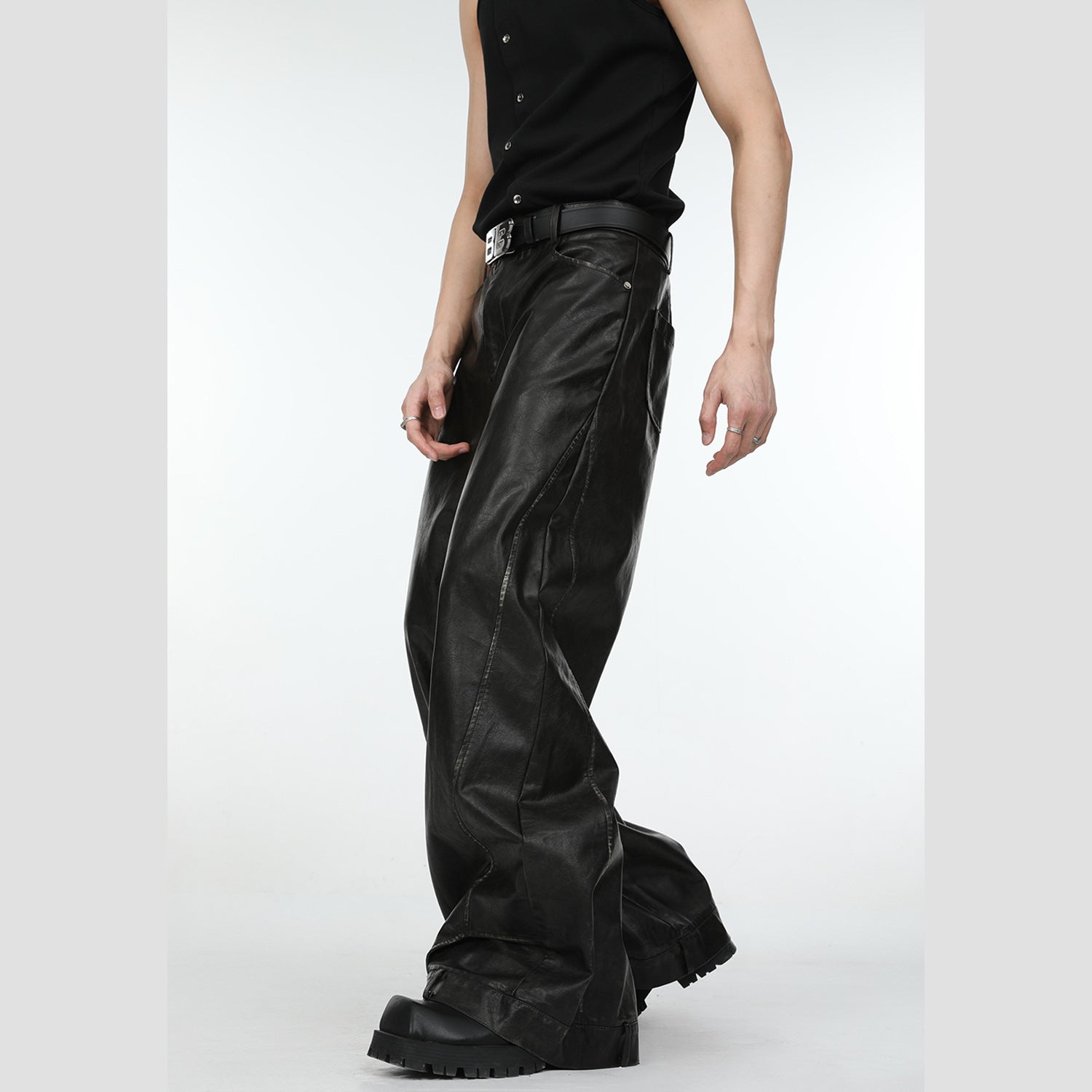 Retro Deconstructed Straight Leg Pants