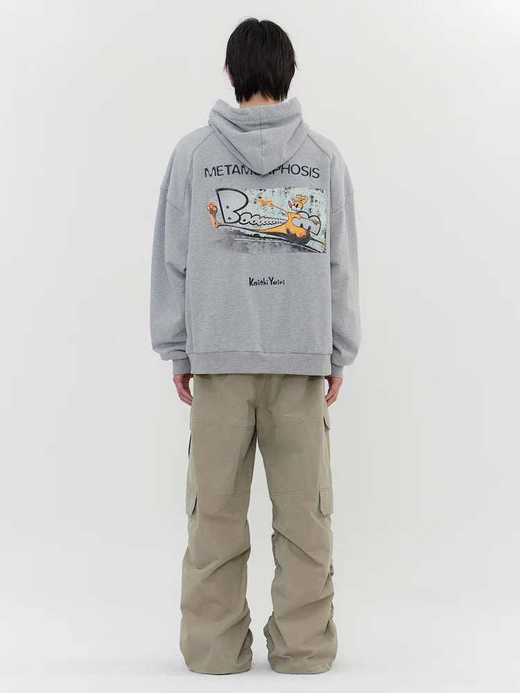 YAIRI Loose Fit Hoodie - Light Gray - VAULT DEALS