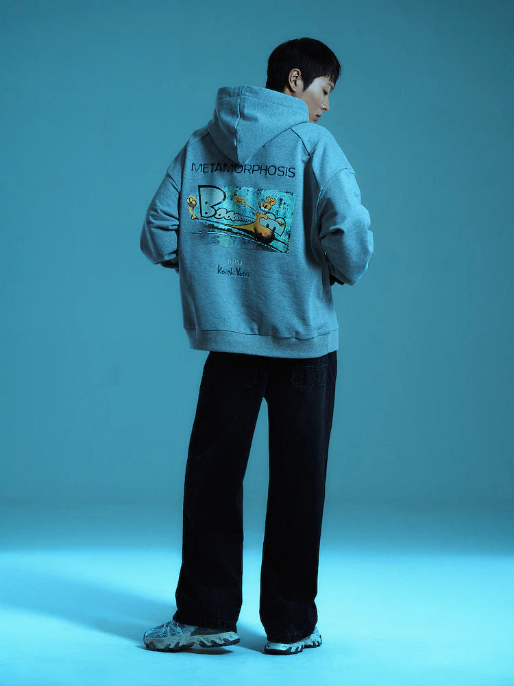 YAIRI Loose Fit Hoodie - Light Gray - VAULT DEALS