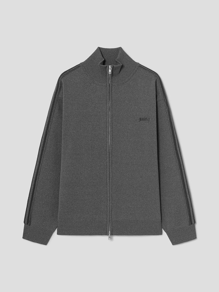 JUUN.J Melange Track Knit Jumper - Gray - VAULT DEALS