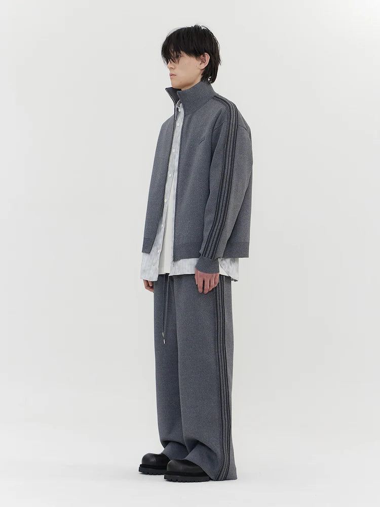 JUUN.J Melange Track Knit Jumper - Gray - VAULT DEALS