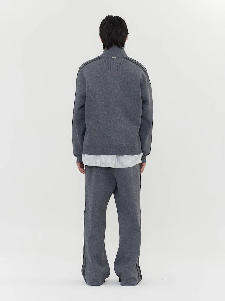 JUUN.J Melange Track Knit Jumper - Gray - VAULT DEALS
