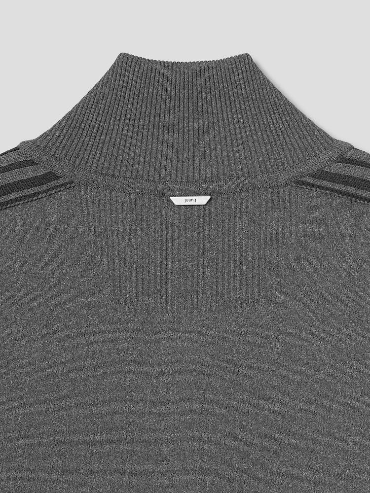 JUUN.J Melange Track Knit Jumper - Gray - VAULT DEALS