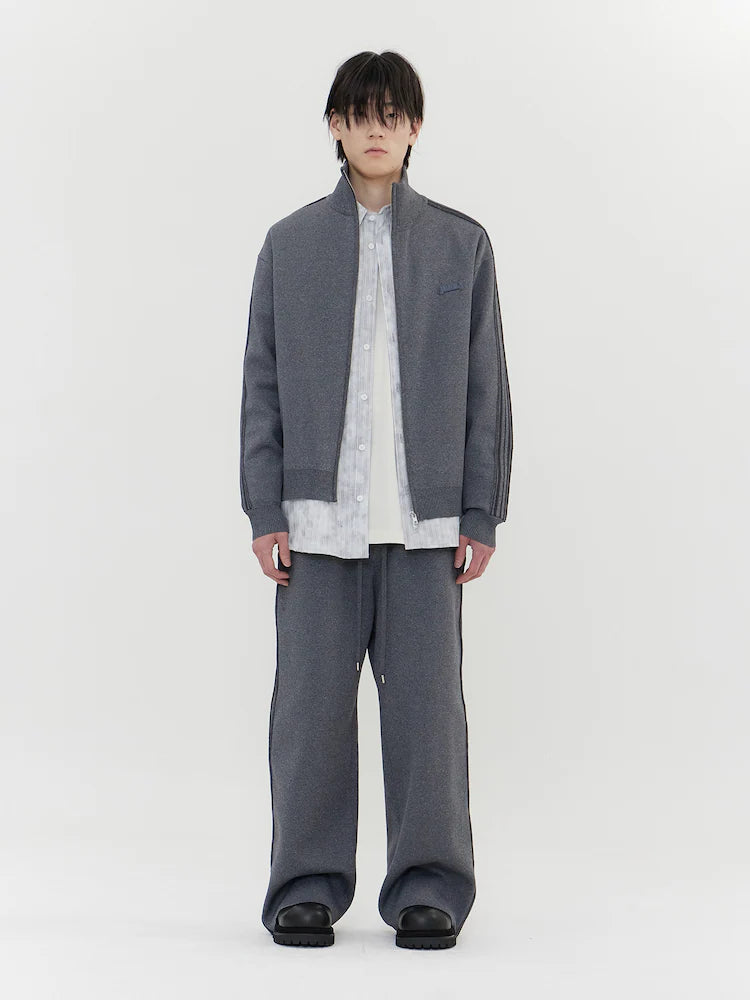 JUUN.J Melange Track Knit Jumper - Gray - VAULT DEALS
