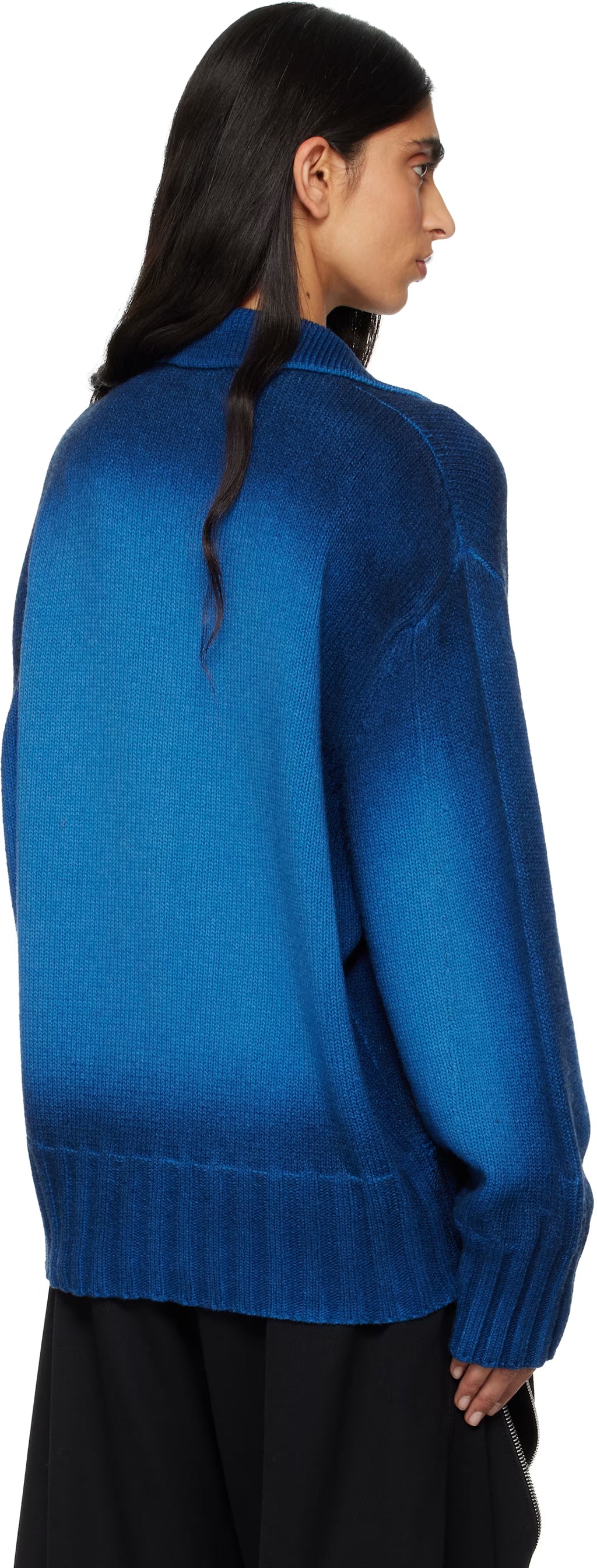 The Attico Blue Sprayed Wool Cashmere Cardigan - VAULT DEALS