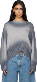 The Attico Gray Sprayed Wool Cashmere Sweater - VAULT DEALS