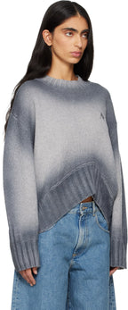 The Attico Gray Sprayed Wool Cashmere Sweater - VAULT DEALS