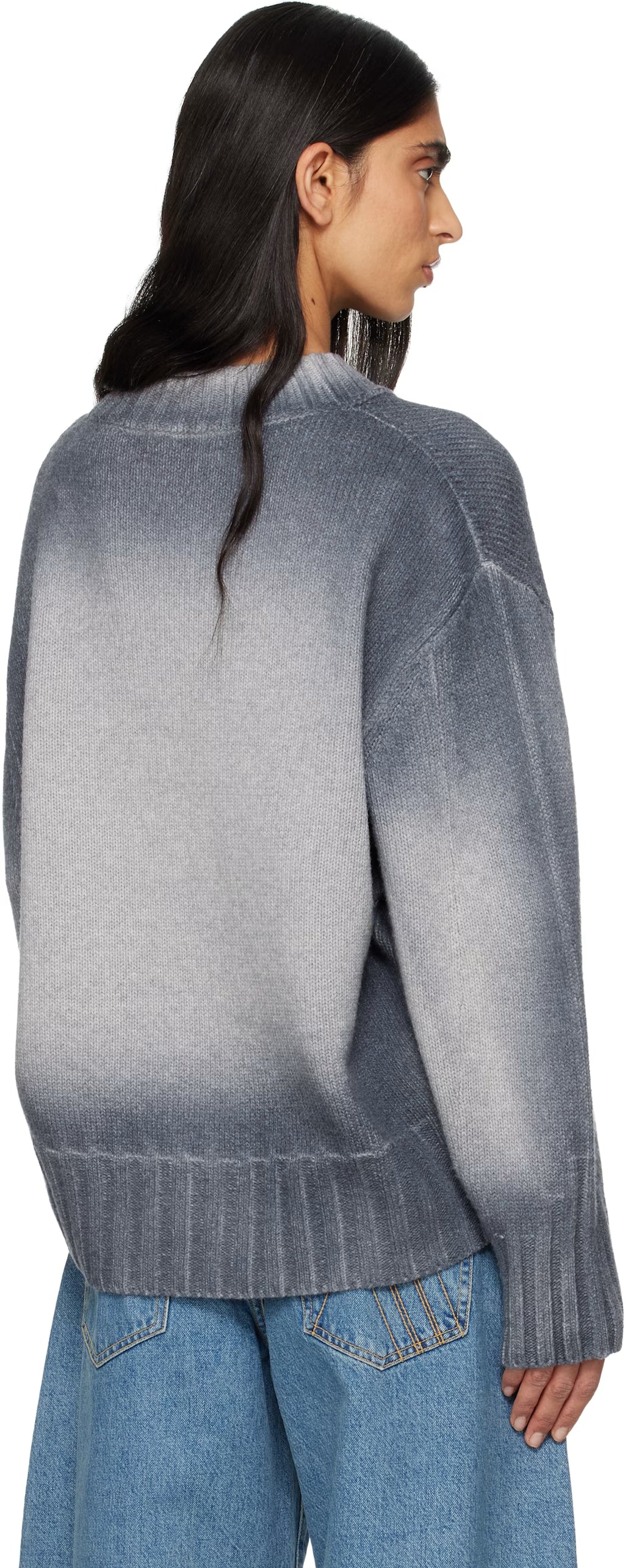The Attico Gray Sprayed Wool Cashmere Sweater - VAULT DEALS