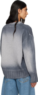 The Attico Gray Sprayed Wool Cashmere Sweater - VAULT DEALS