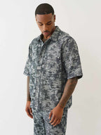 True Religion Shirt Super T Jacquard Oversze Midnight Rider Dark Wash - VAULT DEALS
