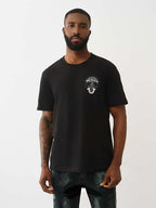 True Religion T-Shirt Ss Tr Globe Jet Black - VAULT DEALS