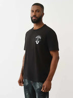 True Religion T-Shirt Ss Tr Globe Jet Black - VAULT DEALS