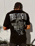 True Religion T-Shirt Ss Tr Globe Jet Black - VAULT DEALS