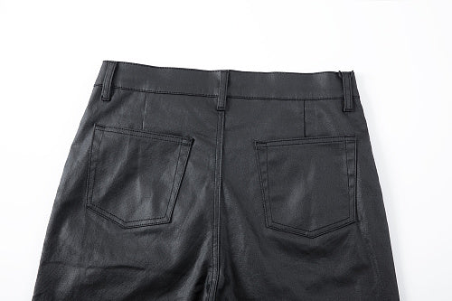 Vault Form coated straight-leg jeans rear pocket construction
