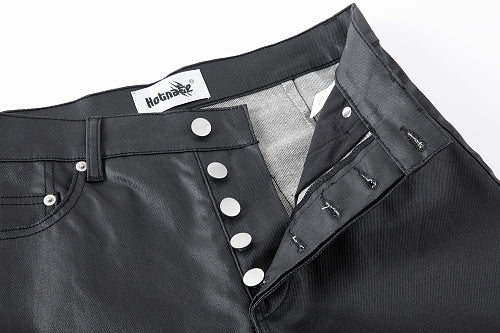 Vault Form coated straight-leg jeans button fly construction
