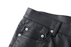 Vault Form coated straight-leg jeans pocket and rivet detail