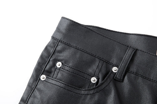 Vault Form coated straight-leg jeans pocket and rivet detail