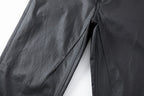 Vault Form coated straight-leg jeans leg finish detail