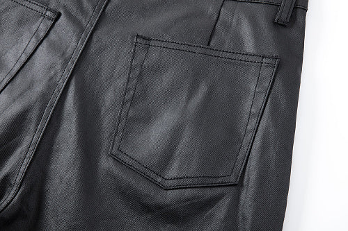 Vault Form coated straight-leg jeans back pocket detail